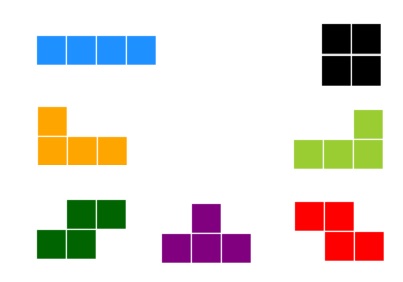 Different Blocks (Tetrominoes) in Tetris